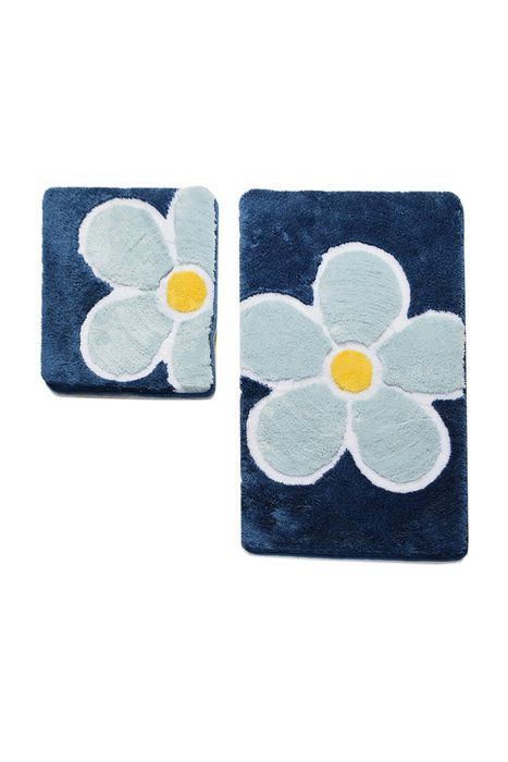 Mijölnir Juego de alfombras de baño Flower - Blue